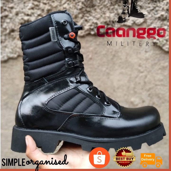 Sepatu pdl Kulit asli Jatah Tni POLRI mata Kucing Ring merah Terbaru Ori Militer