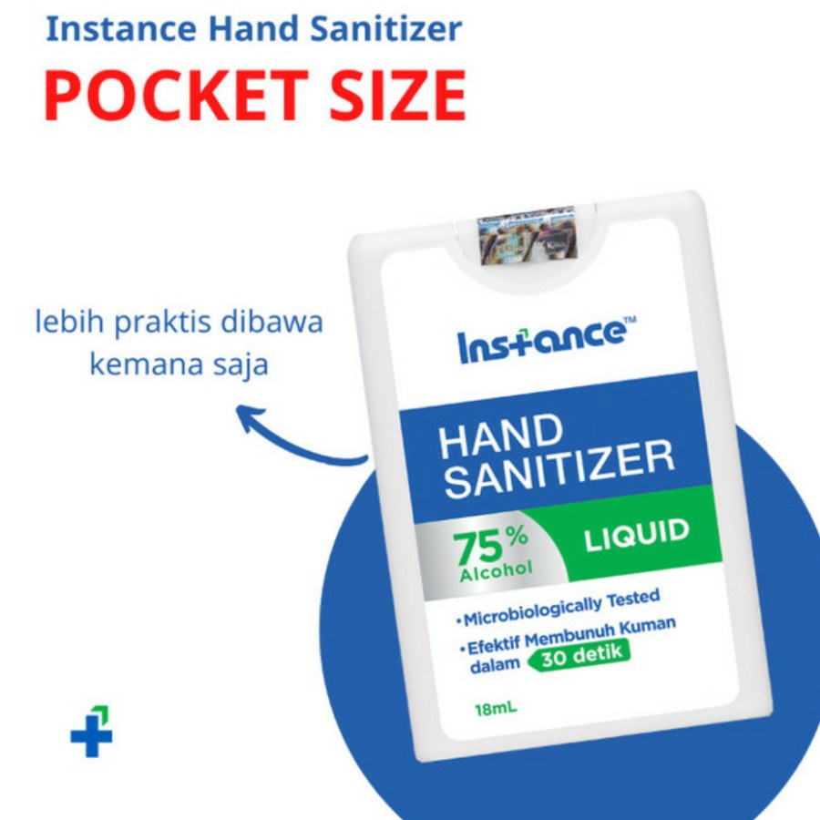 Instance Hand sanitiser pocket spray 18ml 1 DUS/KOTAK ISI 9 MURAH