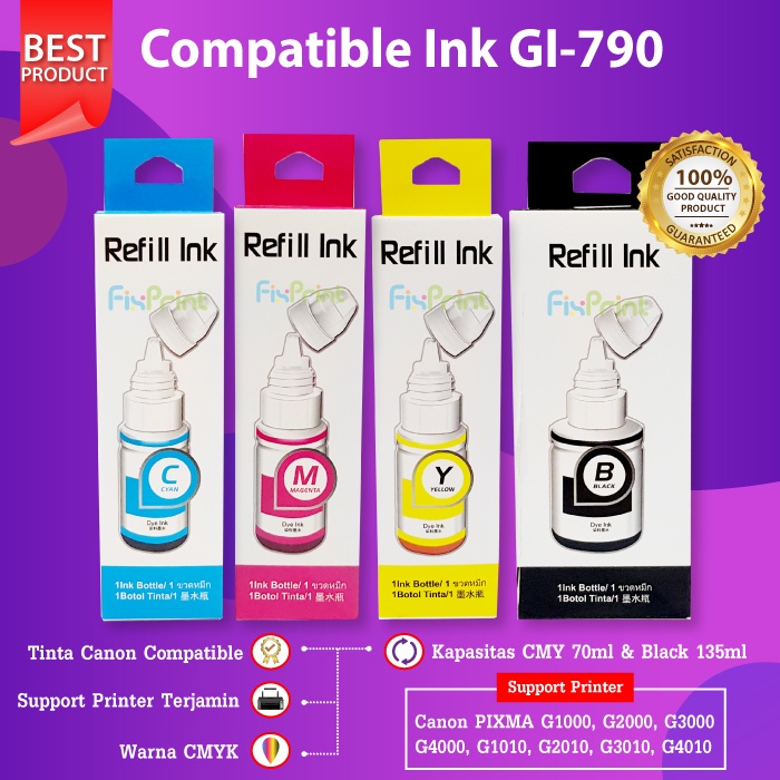 Paket Tinta Canon Refill IP2770 IP2780 IP1980 IP2180 MP258 MP237 MP285 E410 E510 MG2577S MG2570 MG3570 Mg2577 Dll