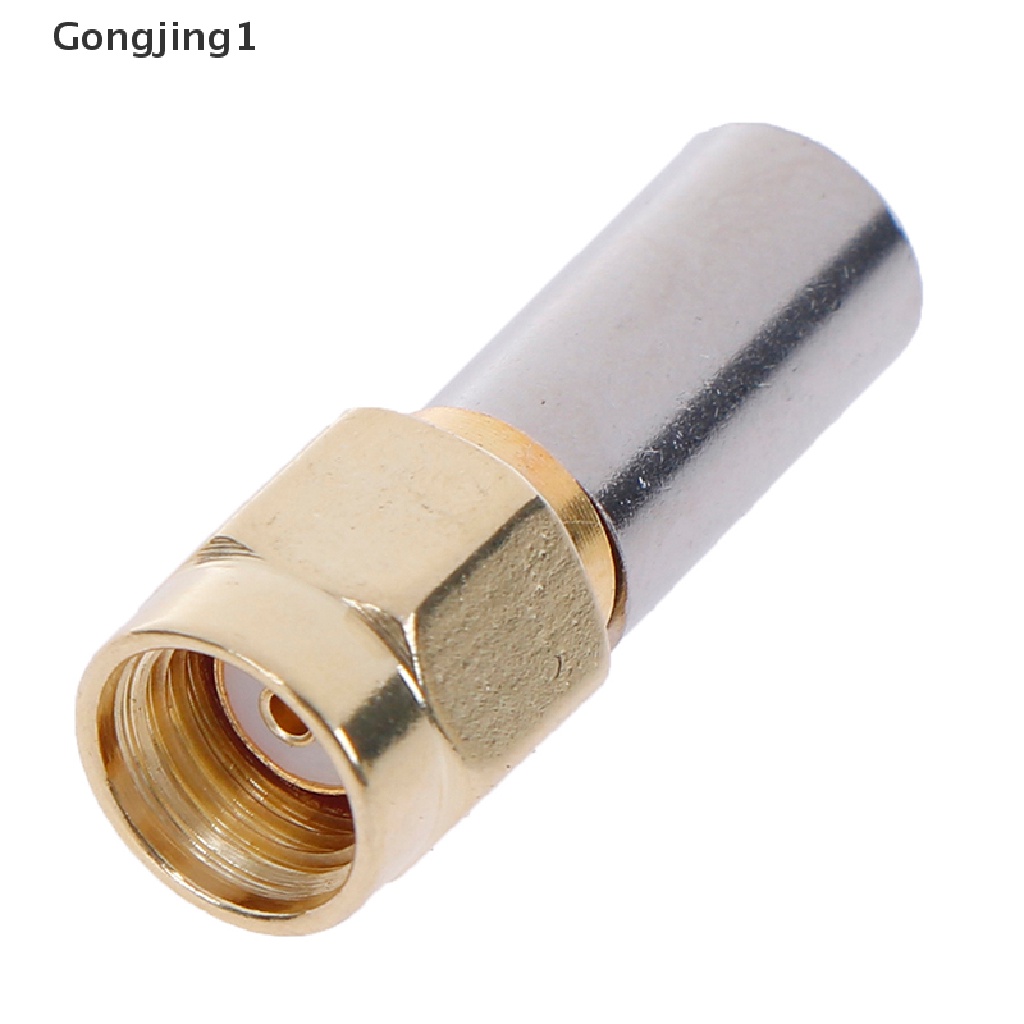 Gongjing1 5pcs Konektor coaxial rf sma male plug Untuk rg58 rg142 rg400 lmr195