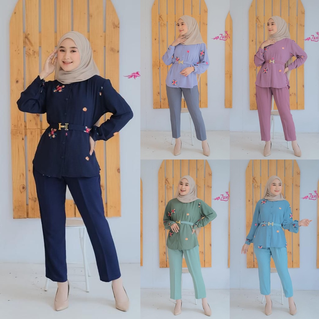 oneset zahin setelan liana sabrina fathia atasan celana stelan original berbagai model busana muslimah islami remaja wanita syari terbaru real pict kekinian ootd selebgram kuliah kantor