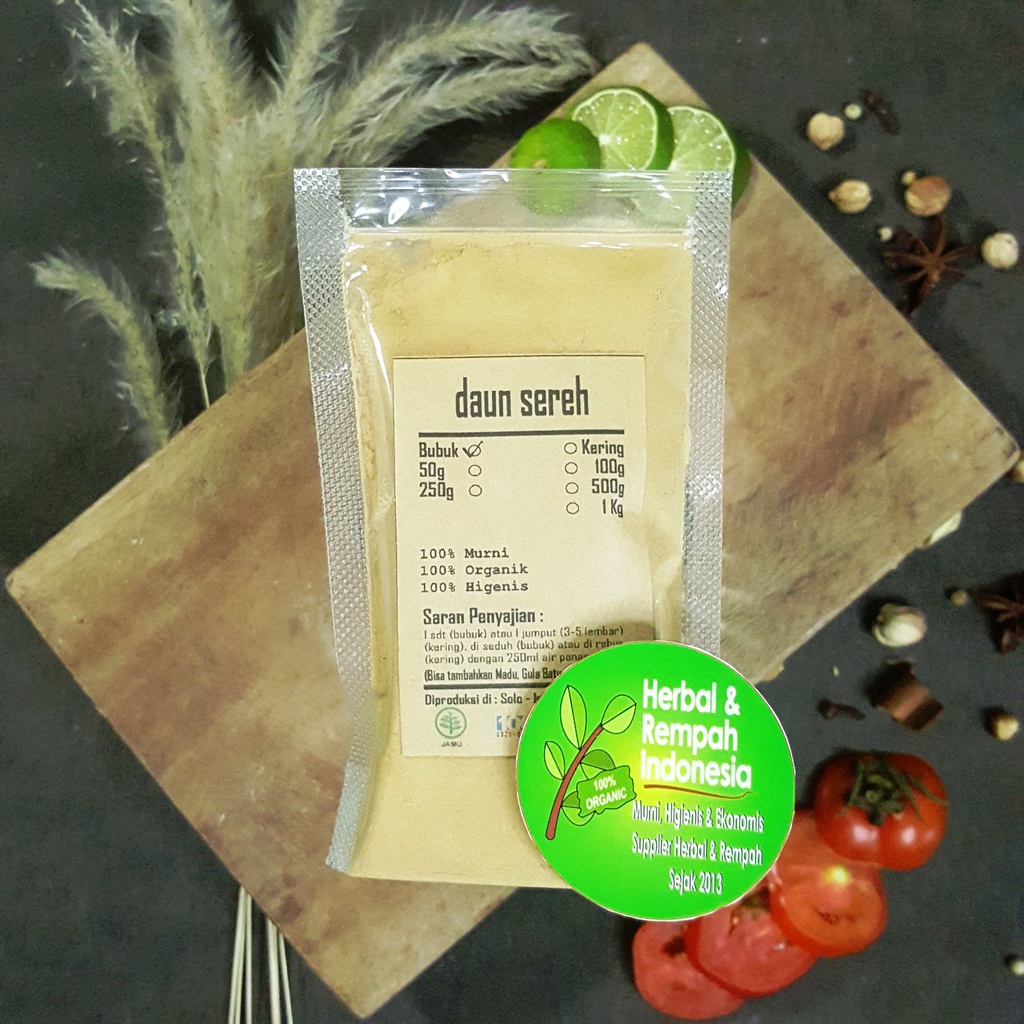 

Daun Sereh Bubuk - 100 GR / REMPAH / JSR / 100% MURNI