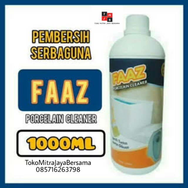 FAAZ PEMBERSIH PORCELAIN CLEANER 1000ml FREE KUAS DAN 2 SARUNG TANGAN PLASTIK