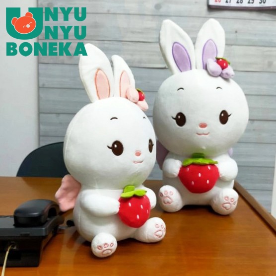 Boneka Rabbit Strowberry Size 11&quot;/27cm/HadiahSouvenirkelinci
