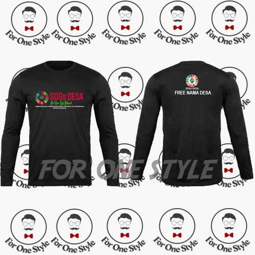 Kaos SDGs Desa Panjang 02 - Kaos Panjang SDGs Desa NO ONE LEFT BEHIND - Kaos KEMENDESA - KAOS