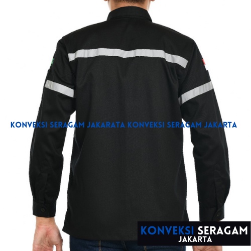 JUMBO - Baju Wearpack Kemeja Safety K3 Proyek Tambang Lengan Panjang  3XL &amp; 4XL - Pakaian Seragam Werpak Kerja Atasan Scotlite Lapangan Pria Wanita XXXL &amp; XXXXL