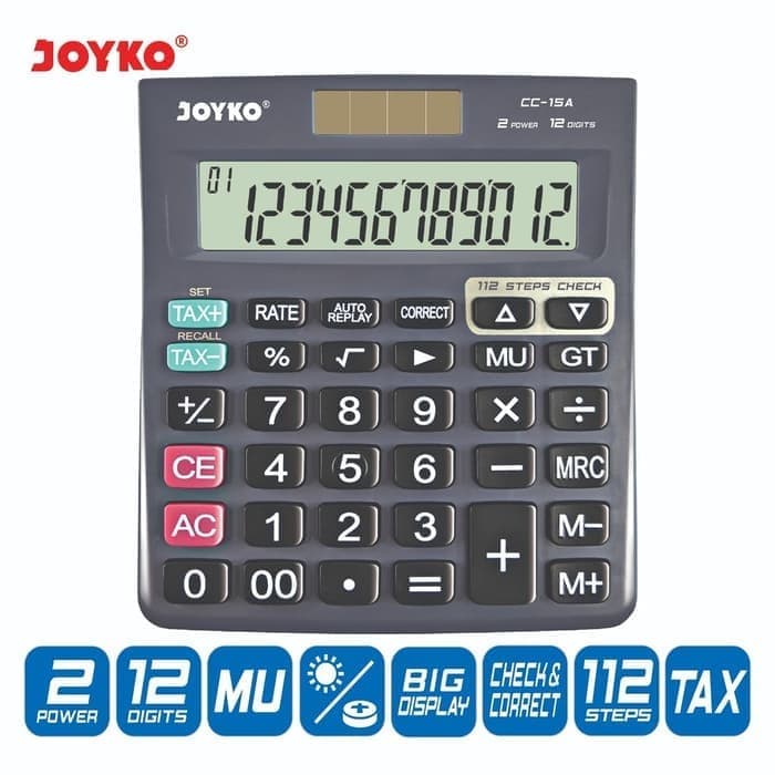 

Kalkulator Joyko CC-15A 12 Digits Check Correct