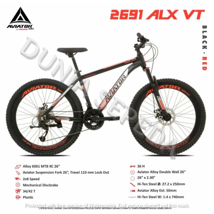 SEPEDA GUNUNG AVIATOR 26 INCH AT 2691 ALX VT ALLOY ORI TERMURAH