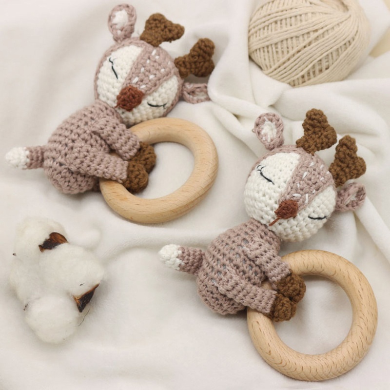 Mary Mainan Teether Bayi DIY Bentuk Rusa Bahan Kayu