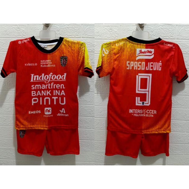 Jersey bola bali united anak printing usia 4-8 tahun kids