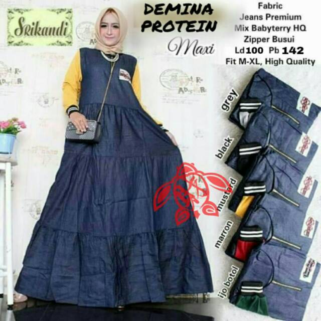 Baju Gamis Jeans Wash Gamis Levis Terbaru