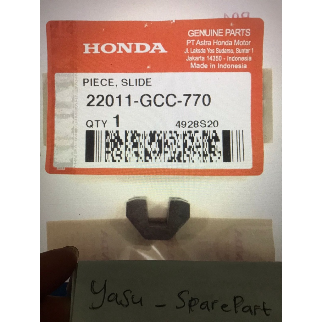 22011-GCC-770 KARET PIECE SLIDE PLAT RUMAH ROLLER HONDA BEAT KARBU FI ESP SCOOPY SPACY VARIO 110 KAR