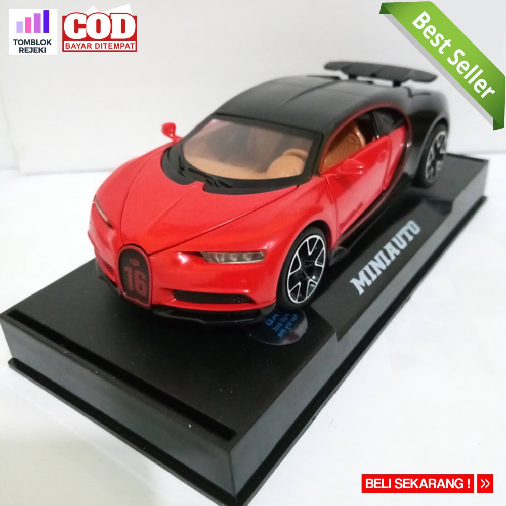 [PROMO]Diecast Miniatur Mobil Sport Bugatti Chiron Merah