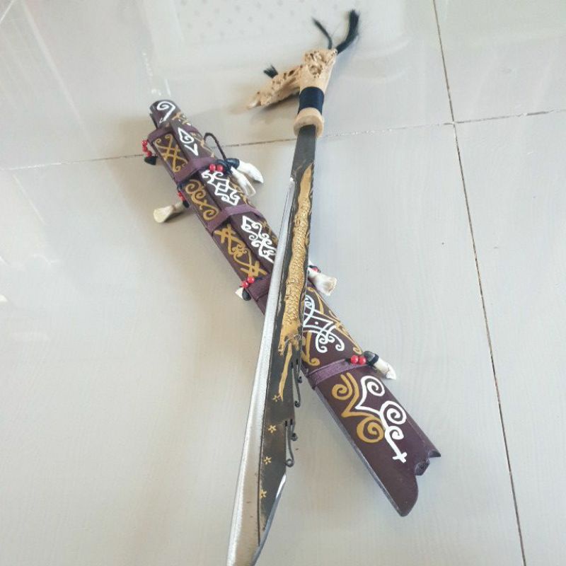 Mandau panjang 65cm.mandau coklat Naga  Mandau khas Suku dayak Kalimantan