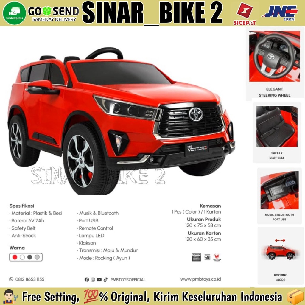 Mobil Mobilan Aki PMB 7288 TOYOTA VENTURER Mainan Anak