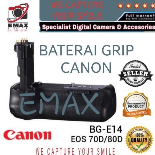 Baterai Grip Canon Bg-E14 Battery Grip Vertical Bge14 Canon 70D / 80D