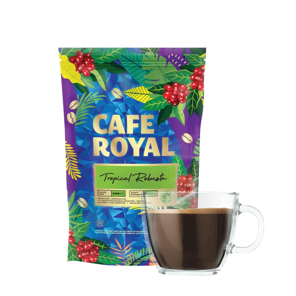 

CAFE ROYAL Tropical Robusta 100gr bs jd 50 cup.HALAL!!