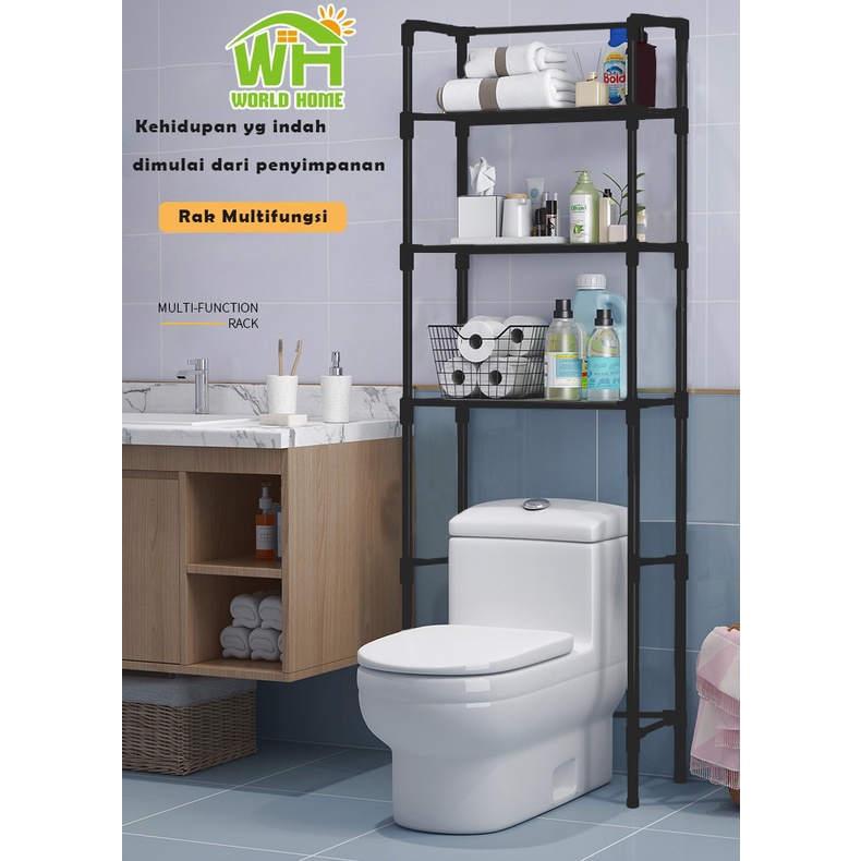 Rak Toilet WC Rak Kamar Mandi Serbaguna rak sabun stainles WHFURNITURE