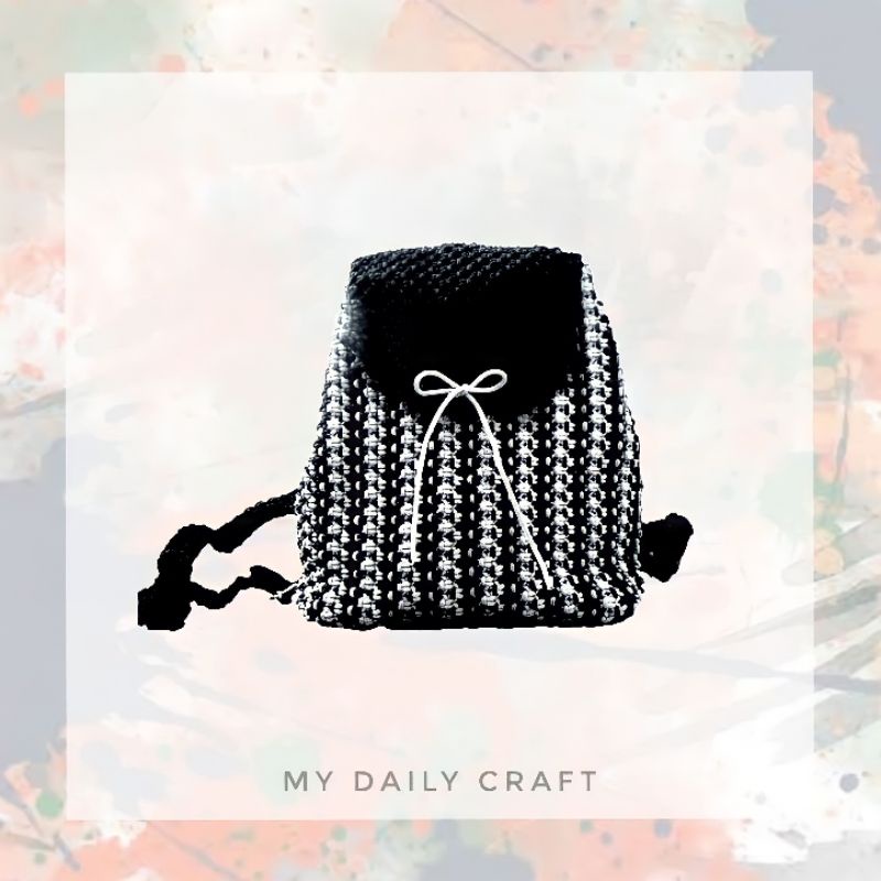 Tas ransel macrame / tas punggung / tas anyaman / tas tali kur / tas rajut / tas macrame
