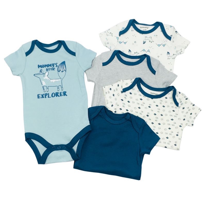 BABY K2- BABY BODYSUIT  ISI 5 PCS MOTIF EXPLORER KODE 00033