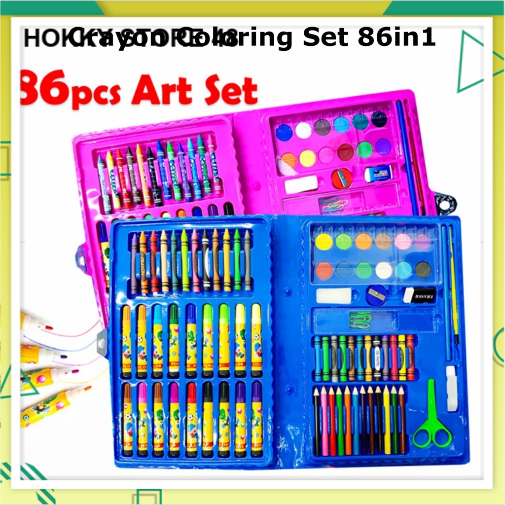 

Colouring Set 86 In 1 Crayon Karakter Cat Air Import Stationary Murah Color Pensil Import HS Hokky Store 48