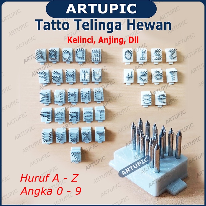 Set Komplit Alat Tatto Tato Telinga Kelinci Anjing Kambing Hewan Tang Jepit