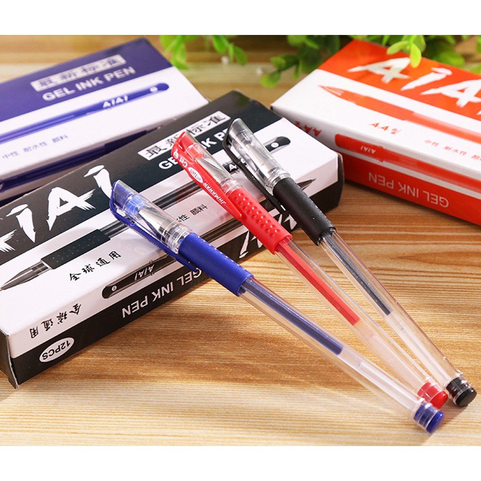 

739 Ballpoint Gel 0.5mm Paket Isi 3 pcs Hitam Biru Merah Murah Meriah