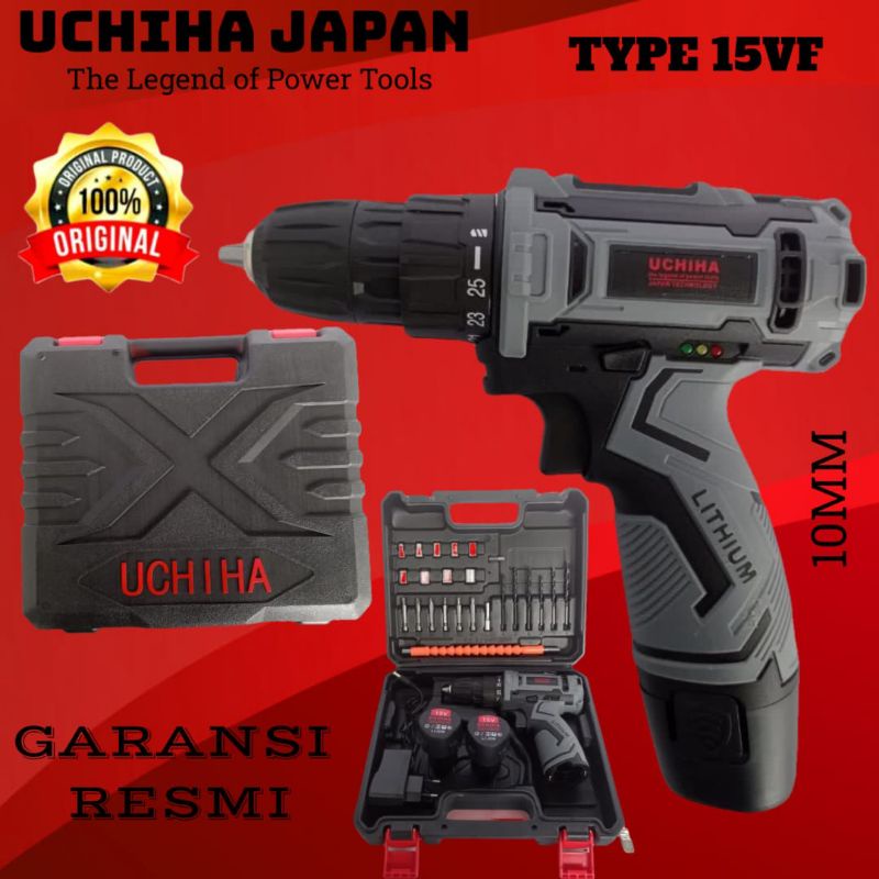 Mesin bor baterai cordless uchiha besi kayu sekrup set koper