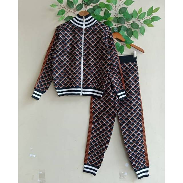 Setelan rajut knit FND import premium