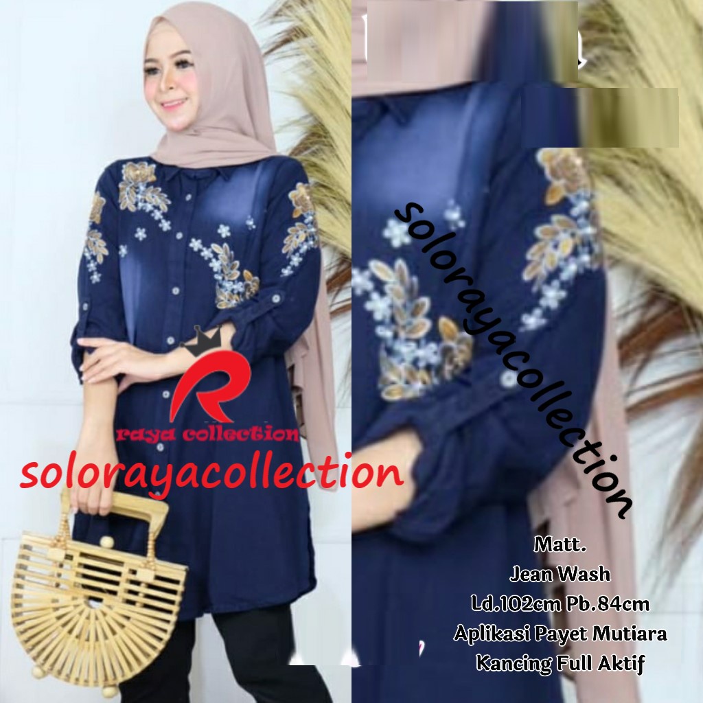 Ellora Tunik Jeans / Daniella Tunik / Safa Tunik Jeans / Tunik Bordir Jeans