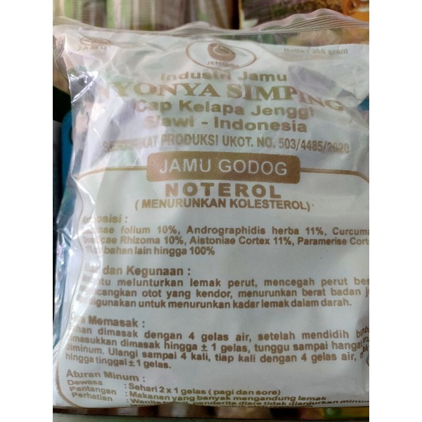 

Kolesterol/Noterol/jamu godog/jamu nyonya simping