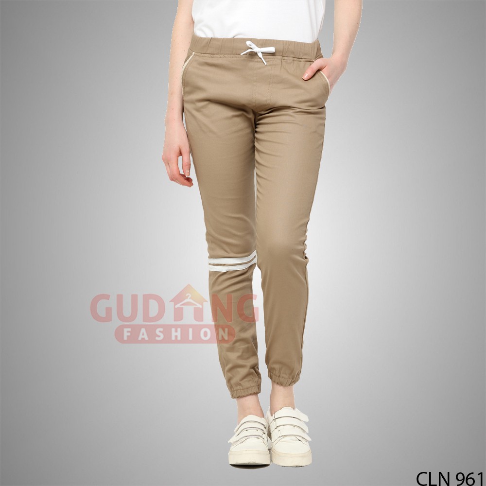 Celana Jogger Panjang Keren Modis Wanita - CLN 961