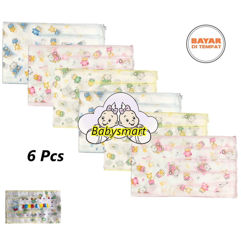 Babysmart - 6 Pcs Gurita/Grito Bayi / Anak Tali MOTIF/SABLON GAIXIN Bahan Katun