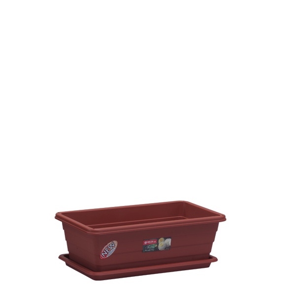 Pot Bunga Persegi Panjang+ Tatakan Star Small Trivetto Rectangular Pot Plastik