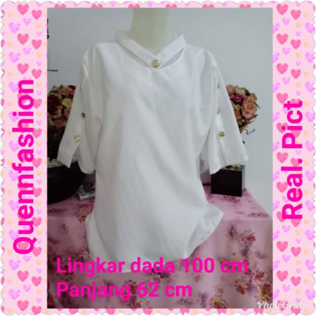 BLOUSE EVELYN / PUTIH / SALEM / TERMURAH