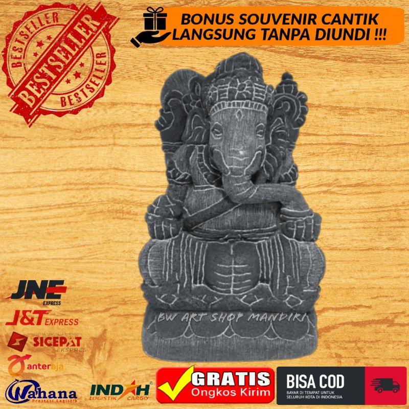 MINIATUR PATUNG GANESHA BATU HIASAN AQUARIUM IKAN CANA