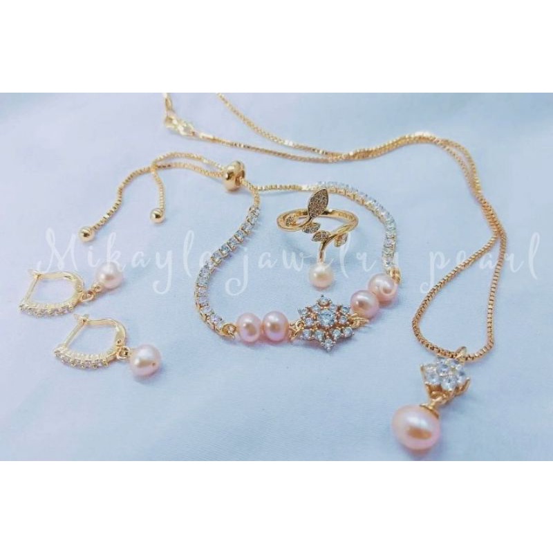 Perhiasan mutiara lombok|Set mutiara asli lombok|Set mutiara tawar|Set lengkap mutiara asli lombok|M