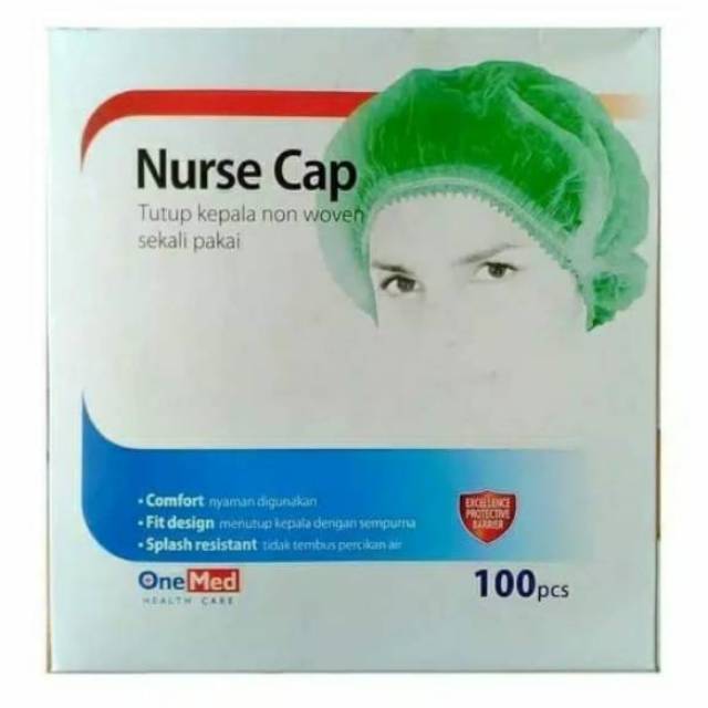 Jual Nurse Cap Merk ONEMED WARNA HIJAU isi 100pcs
