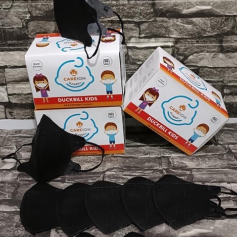 MASKER DUCKBILL ANAK HITAM | PUTIH 50 PCS