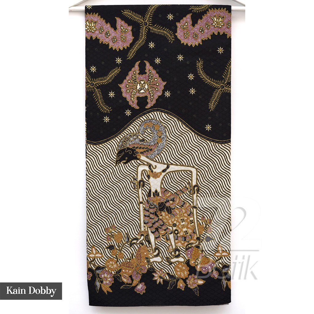 KAIN BATIK PREMIUM Bahan Dobby Dobi Dobbi Motif Wayang Warna Hitam Kuning Merah Biru 722317 Cap 72