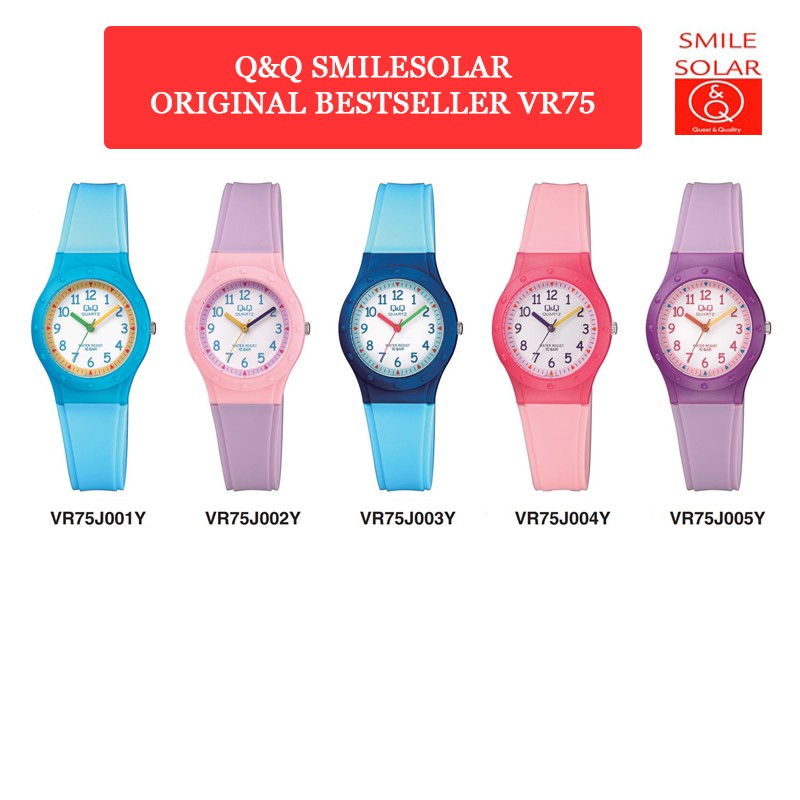 SALE Jam Tangan Anak Colorful Lucu Rubber Analog Original Q&amp;Q QNQ QQ VR75 VR75J Series