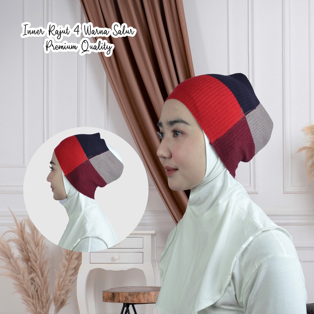 Inner Rajut 4 Warna Salur Premium Ciput Bandana Rajut 4 IN 1