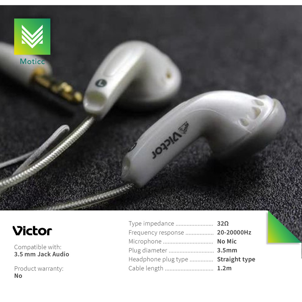 Earbud Victor Earphone Non Mic for Mid Lovers