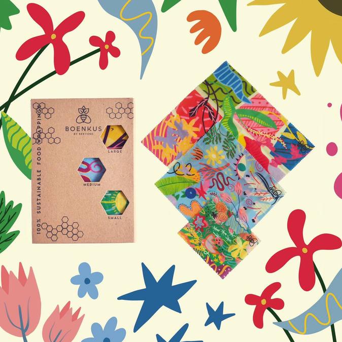 BOENKUS Beeswax Wrap Floral Series