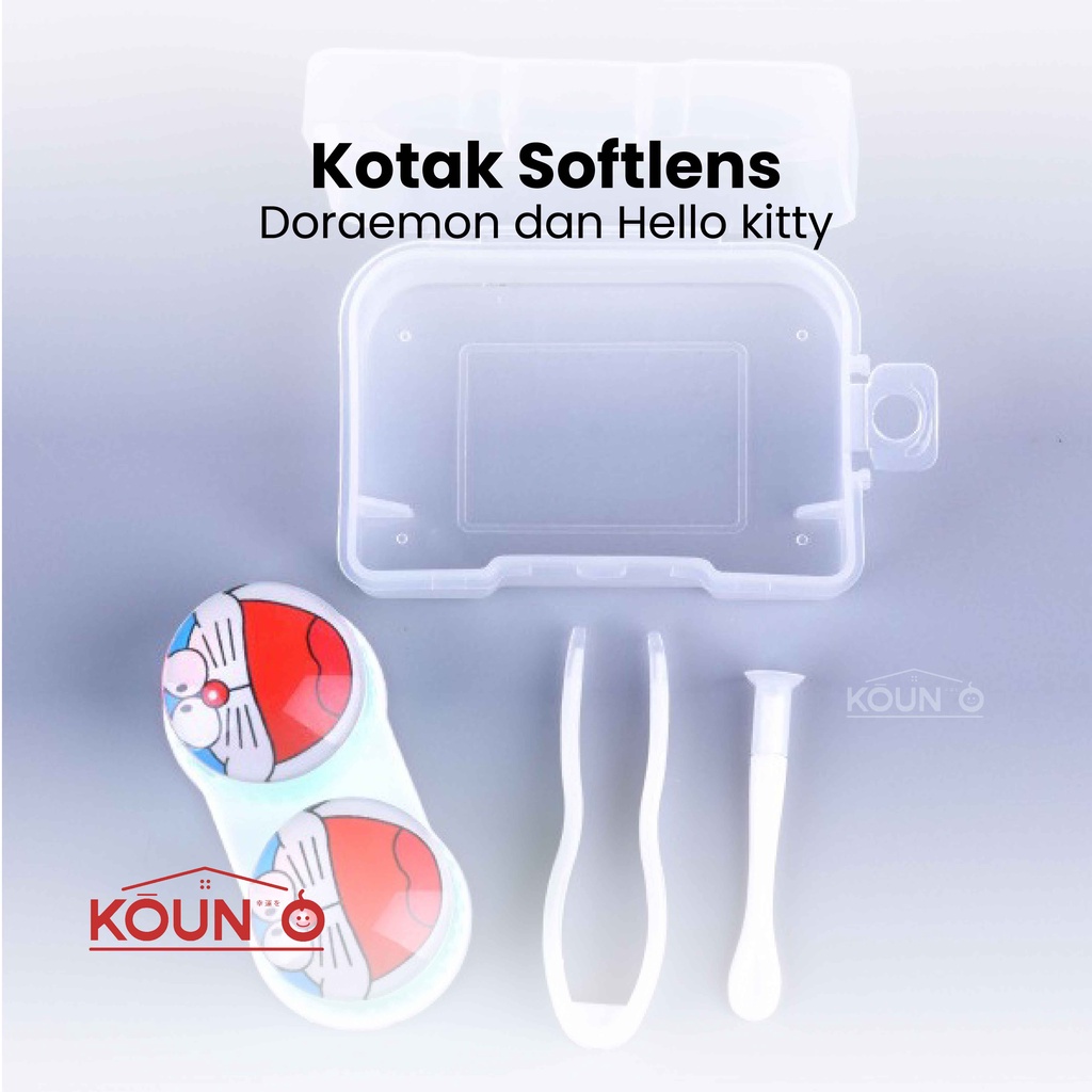 Tempat Soflens Lucu Kontak Lensa Simple Contact Lens Softlens Case 1 Set