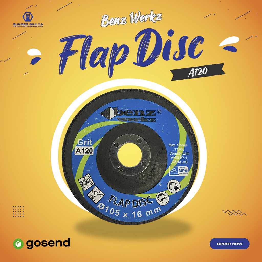 Benz Flap Disc Grit 120 Flap Disc 4"