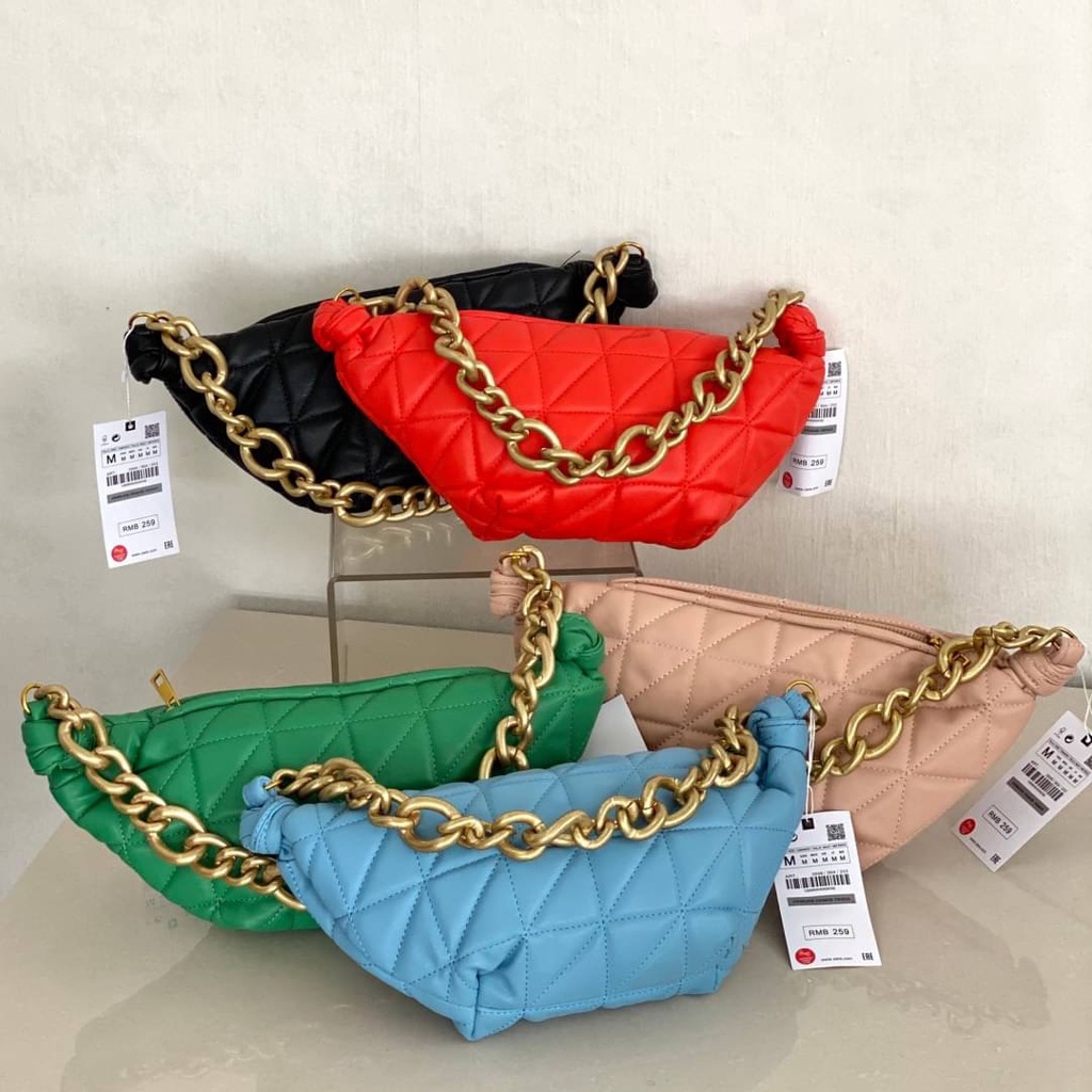 ZZ513 Zara Quilted Chain Shoulder Bag