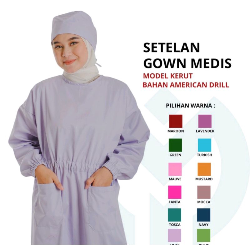 Gown medis/APD Medis/Surgial Gown kerut