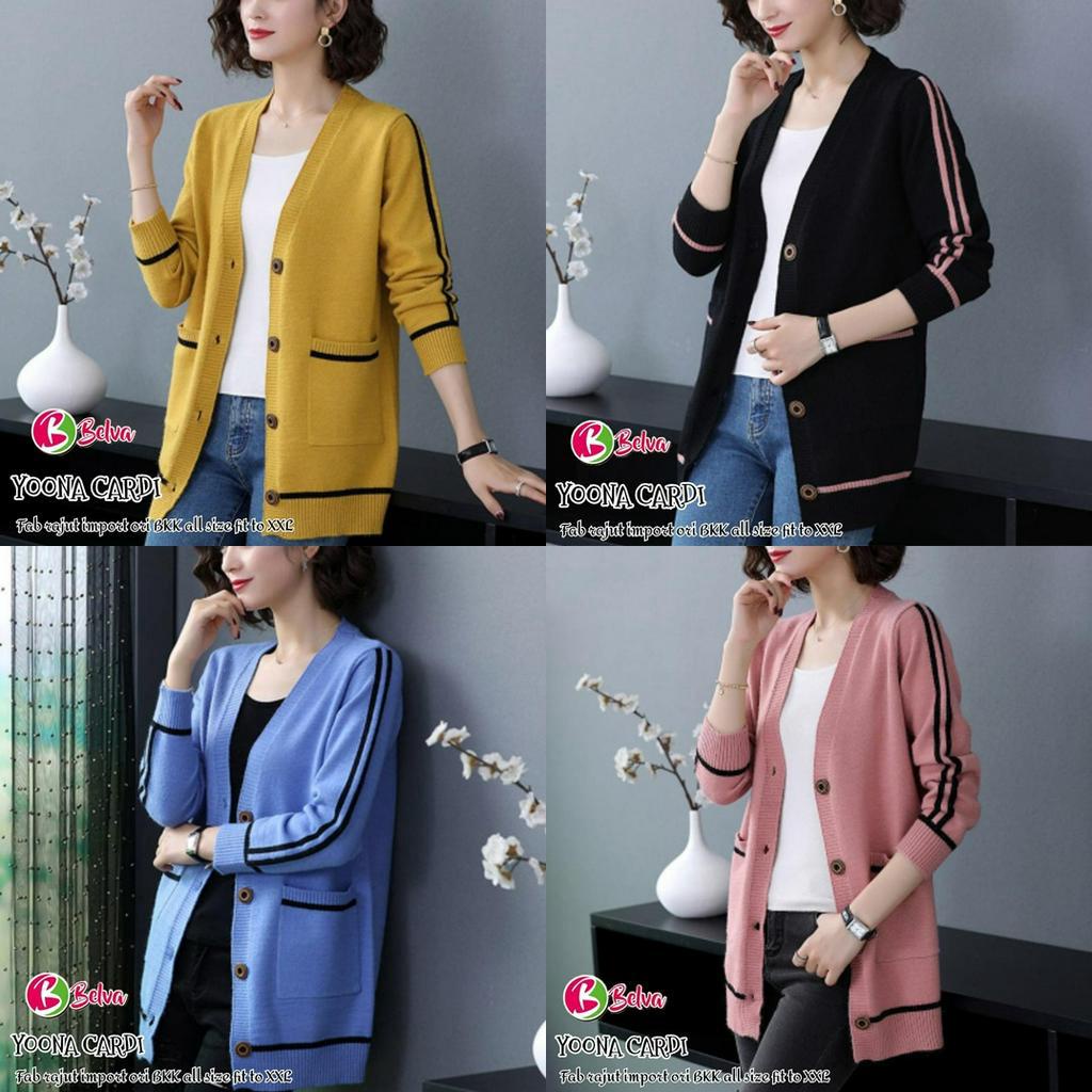 CARDI RAJUT PREMIUM / 4.10 / SAGA YOONA YOGI MARUKO / CARDIGAN WANITA ALLSIZE / FIT TO XXL / BELVA