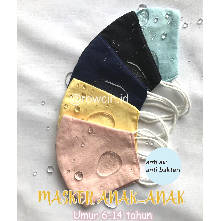 MASKER KAIN (ANAK-ANAK) ANTI AIR ANTI BAKTERI KARET BULAT EARLOOP NONMEDIS